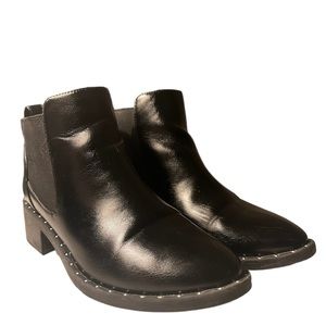 Ankle Booties | Womens | Faux Black Leather | US 7